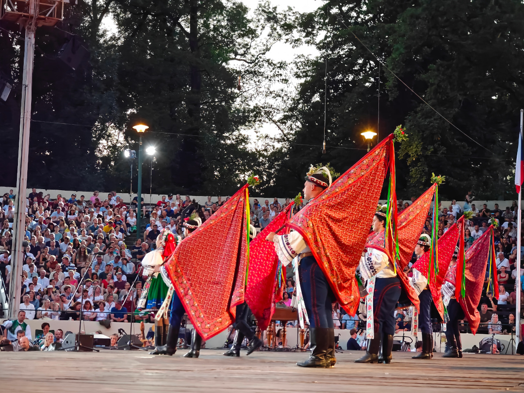 Soubor pčed vystoupením ve Strážnici